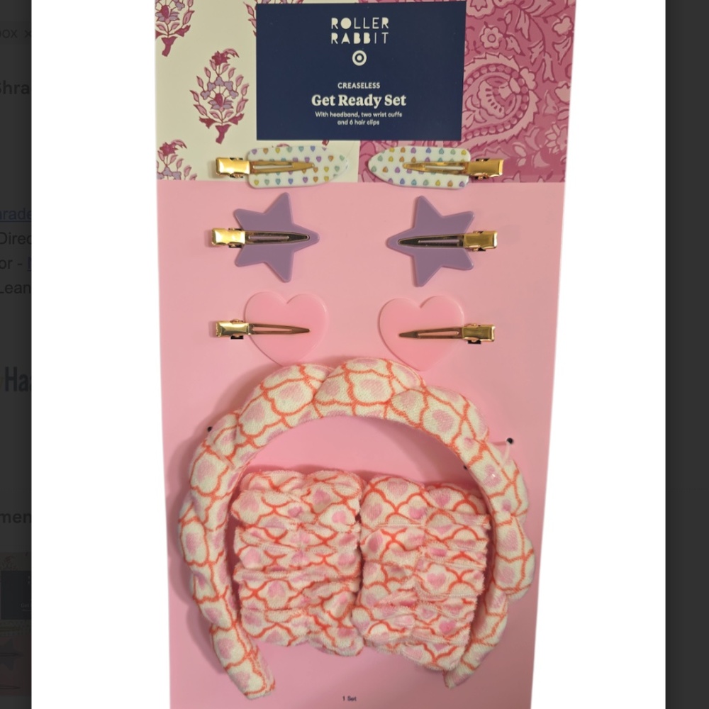 Roller Rabbit x Target Pink Disco Hearts Get Ready Hair Accessories Set IN HAND